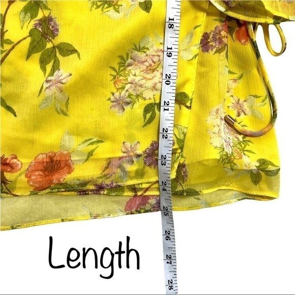 Lauren Ralph Lauren Floral Georgette Chiffon Wrap Bell Sleeve Blouse Size Small - Picture 16 of 17